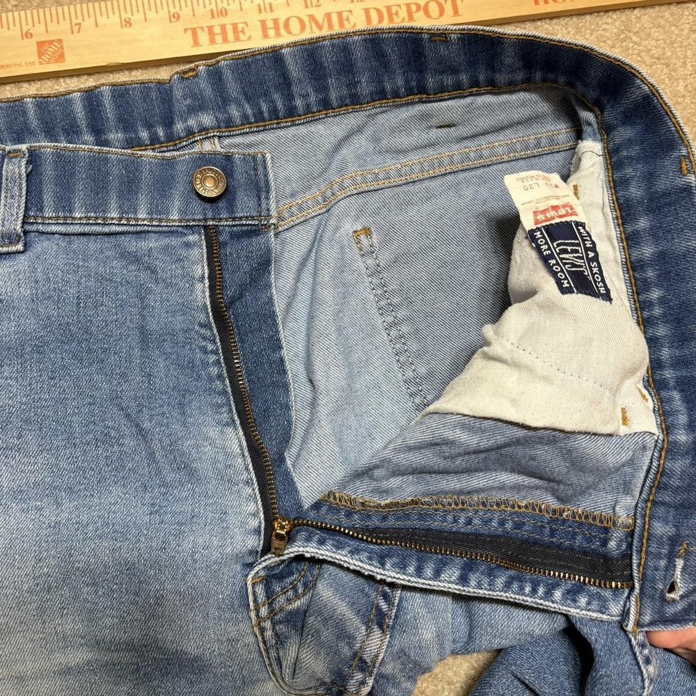 Vtg 80s Levis Jeans Mens 36x28.5 Blue Tab Relaxed Straight Denim USA Skosh Faded - Picture 12 of 16